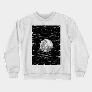 Full Moon In The Night Sky Monochrome. For Moon Lovers. Crewneck Sweatshirt